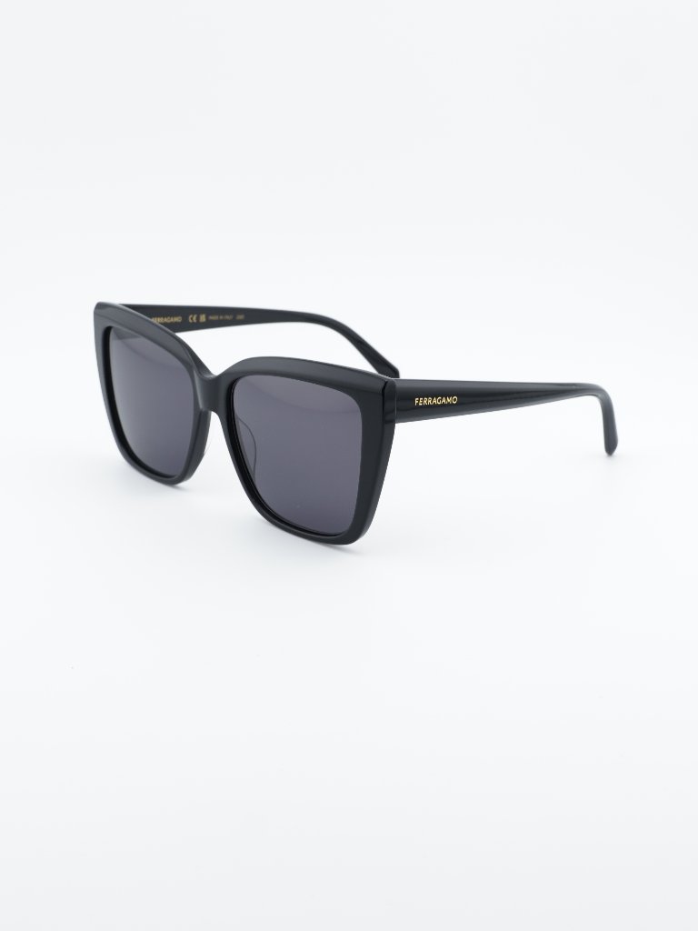 Salvatore Ferragamo Sf1102s 001 Sunglasses Black Butterfly Frame, Grey Lenses